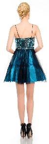 Sequined Spaghetti Strapped Mini Prom Dress back