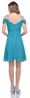 A-Line Short Party Dress with Off-Shoulder Sleeves back