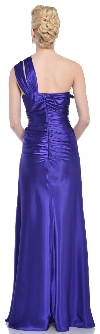 Empire Jewel Waist One Shoulder Long Formal Dress back