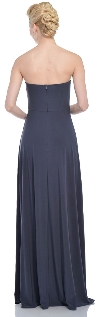 Strapless Bejeweled Waist Long Formal Dress  back