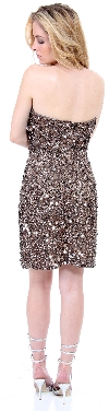 Strapless Heart-Shaped Formal Sequined Dress back