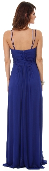 Double Spaghetti Straps Long Formal Dress with Jewels back in Royal Blue
