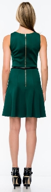 Paneled Techno Short Dress with Belt on Waist back