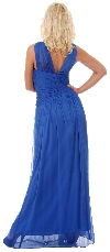 Ruched Bodice Long Formal Bridesmaid Evening Dress back