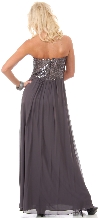 Strapless Sequins Bust Long Formal Bridesmaid Dress back