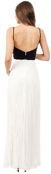 Spaghetti Straps Pleated Skirt Long Formal Bridesmaid Dress back