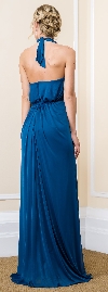 Halter Neck Floral Waist Long Bridesmaid Maxi Dress back