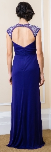 Bejeweled Empire Cut Long Formal Evening Bridesmaid Dress back