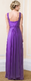Deep V-Neck Ruched Bust Long Formal Bridesmaid Dress back