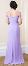 Off Shoulder Cowl Neck Long Bridesmaid Evening Dress back