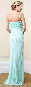 Rose Petals Bust Long Formal Evening Bridesmaid Dress back