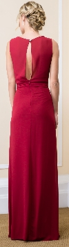 V-Neck Wrap Style Front Slit Long Formal Evening Dress back