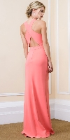 Halter Neck Criss Cross Back Long Formal Evening Dress back