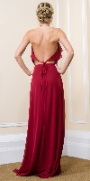Halter Neck Flutter Top/Sleeve Long Formal Evening Dress back