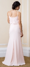 Square Neckline Flutter Top Long Formal Bridesmaid Dress back