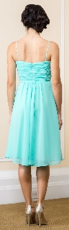 Sweetheart Neck Calf Length Bridesmaid Party Dress back