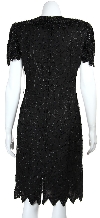 Sequin Beaded Leaf Print Cocktail Dress back