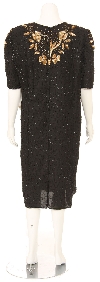 Sequined V-Neck Knee Length Half Sleeves Cocktail Dress back