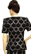 Short Sleeves Knee Length Two Piece Formal Sequined Dress back
