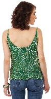 Spaghetti Straps Cowl Neck Pull Over Beaded Blouse back