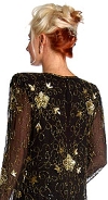 Floral Beaded Long Formal Dress back