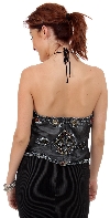 Halter Neck Sequin Beaded Top back in Gray/Silver