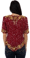 Small Leaves Design Hand Beaded/Sequined Blouse back