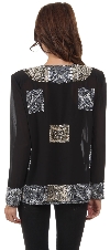 Boxy Beading Full Sleeves Short Sheer Jacket back