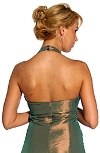 Halter Neck Taffeta Tea Length Party Dress back