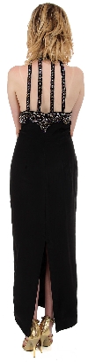 Halter Neck Beaded Formal Cocktail Dress back
