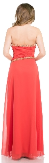 Strapless Sweetheart Neck Long Formal Prom Dress back
