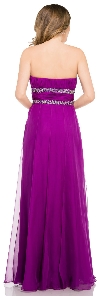 Strapless Long Formal Prom Dress with Beaded Waist back