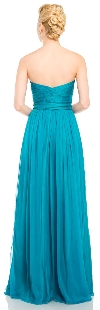 Strapless Sweetheart Neck Chiffon Long Formal Prom Dress  back