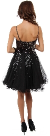 Spaghetti Straps Sweetheart Neck Short Party Prom Dress  back