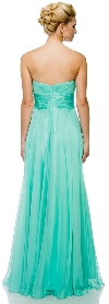 Sweetheart Neck Strapless Long Formal Prom Dress  back