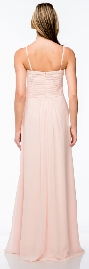 Pleated Bust Wrap Skirt Long Bridesmaid Dress  back