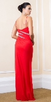 Sweetheart Pleated Formal Evening Gown with High Slit back