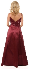 Boat Neck A-Line Beaded Classic Formal Prom Dress back