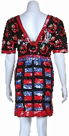 Hand Beaded Colorful Vintage Cocktail Dress back