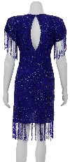 Deep Rain Hand Beaded Short Dress back
