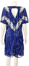 Fully Beaded Knee Length Cocktail Dress back