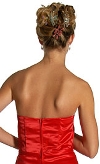 Strapless Satin Short Evening Dress back in Red