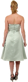 Strapless Satin Short Evening Dress back