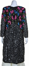 Long Beaded Jacket with Multi-colored Sequined Pattern back