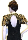 Tea Length Sequin Beaded Dress back