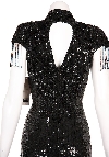 Short Fully Beaded Cocktail Dress back