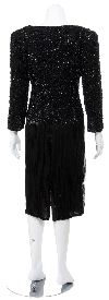 Tea Length Full Sleeves Formal Hand Beaded Dress back