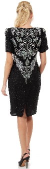 Artistic Beaded Bodice Short Formal Sequined Dress back
