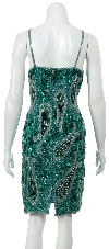 Short Spaghetti Strapped Sequin Beaded Cocktail Dress back
