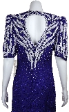 Sequined Tea Length Cocktail Dress back in Royal/White